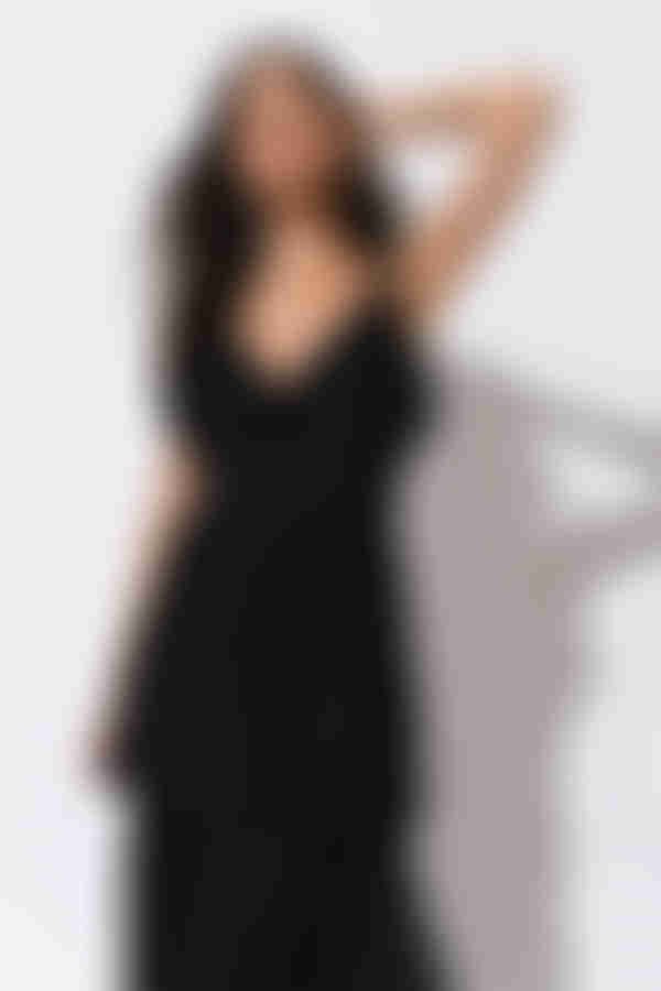 Luna Lace Tiered Maxi Dress - Black