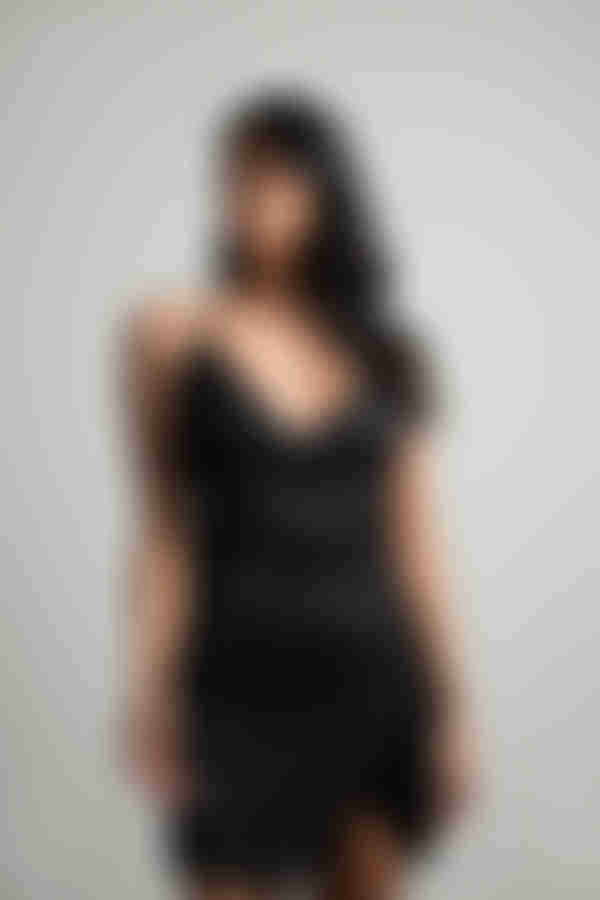 Mariella Black Surplice Bodycon Mini Dress