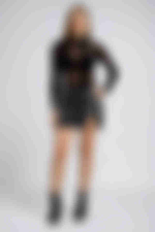 Midnight Maze Sheer Bodysuit - Black