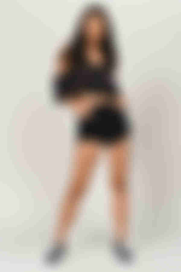 Rebecca Floral Crop Top - Black Multi