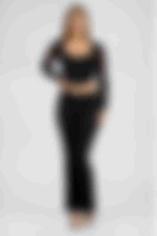 Night Out Glow Sweetheart Corset Top - Black