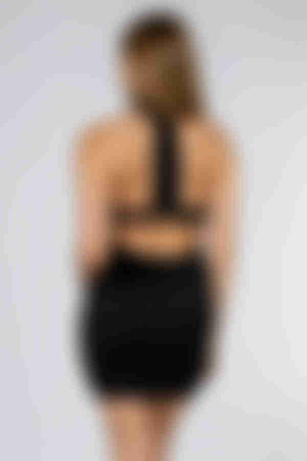 Playful Affair Halter O-Ring Bodycon Mini Dress - Black