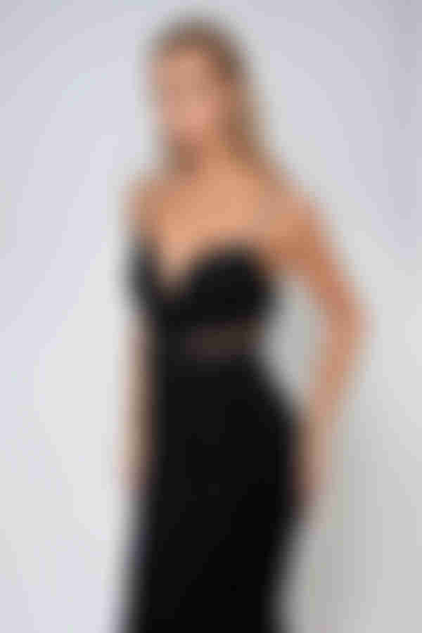 Sparks Fly Mesh Ruffle Midi Dress - Black