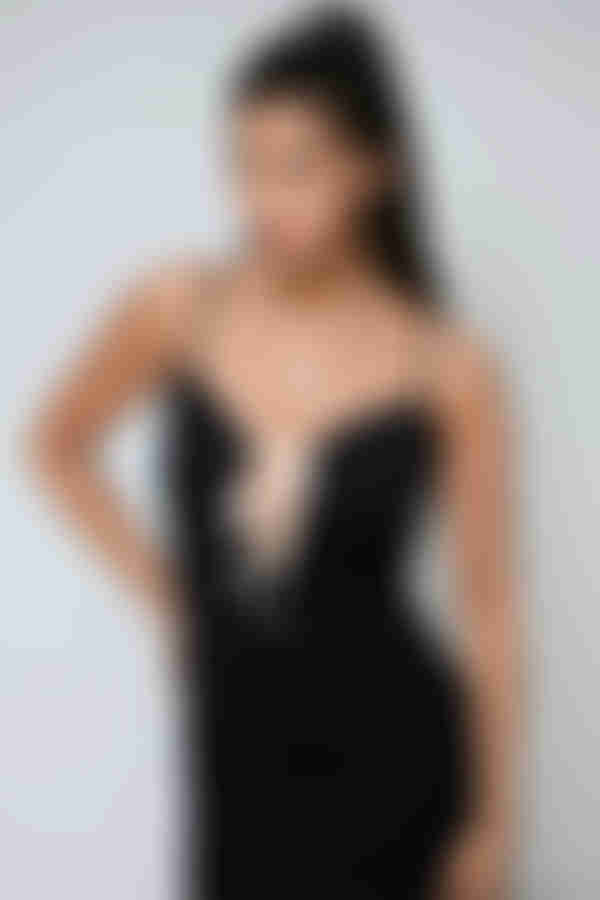 Sweet Melody Bow Slit Maxi Dress - Black