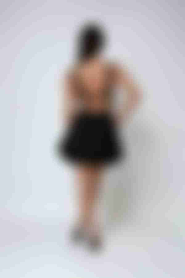 Trophy Girl Plunging Bow Tie Mini Dress - Black