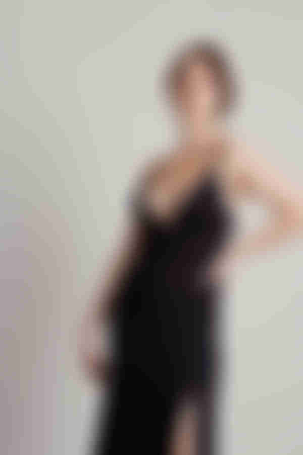 Under Your Spell Black Dual Slit Maxi Dress