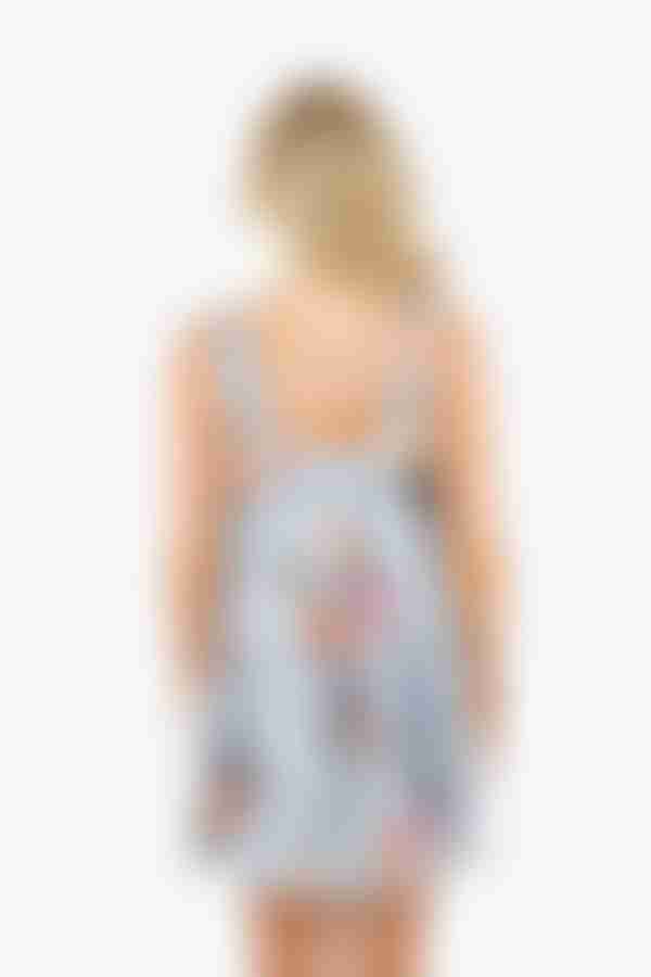 Milena Cotton Ruffle Mini Dress - Blue Multi