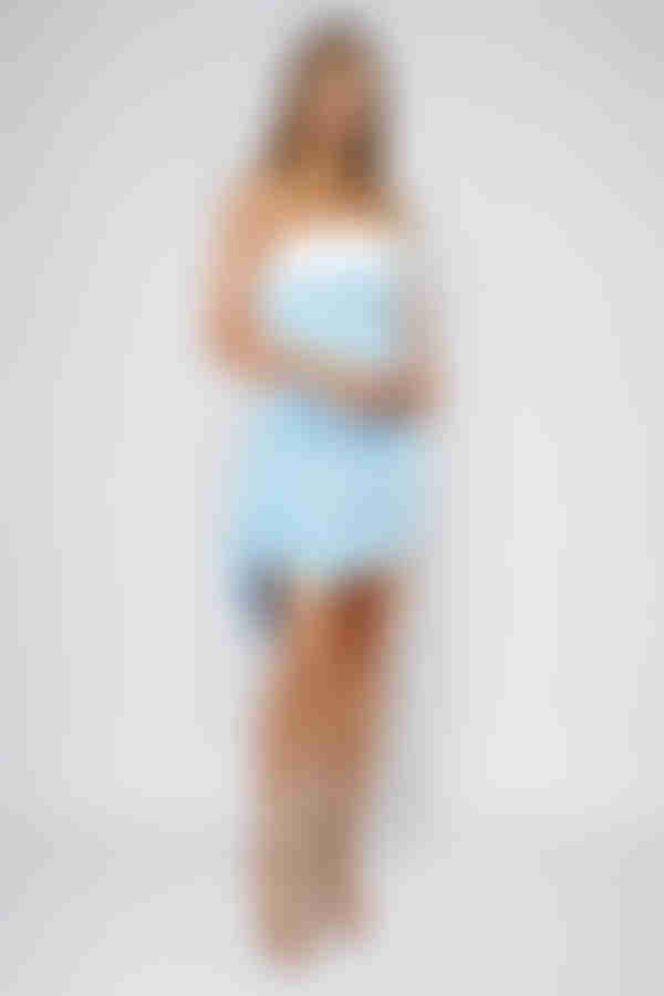 Spark Hype Strapless Two Toned Mini Dress - Blue