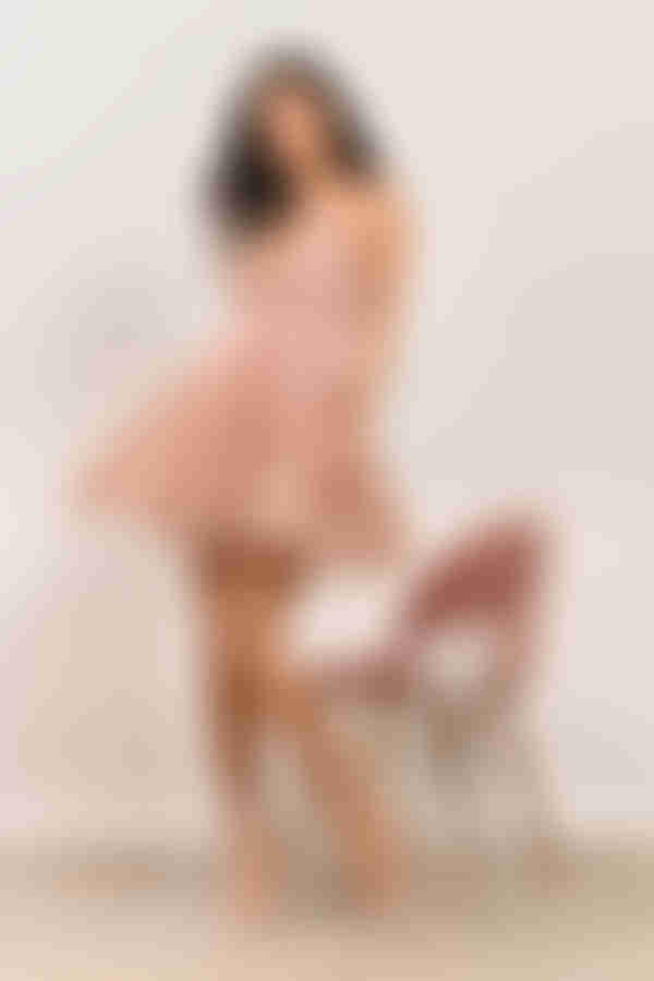 Grateful For My Ex Plunging Skater Mini Dress - Blush