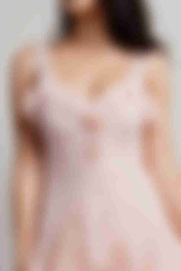 Seanna Lace Skater Mini Dress - Blush