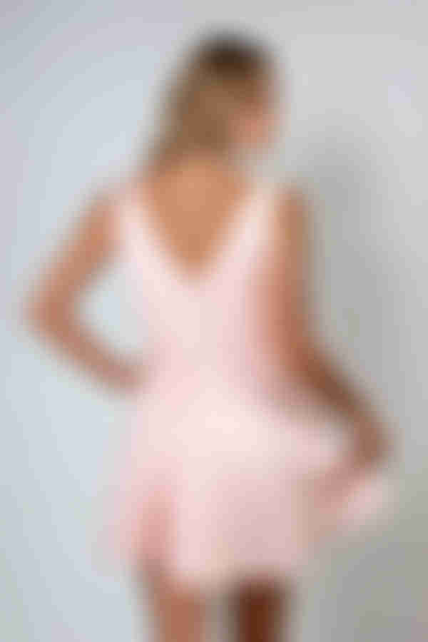 Sweet Escape V-Neck Cutout Mini Dress - Blush