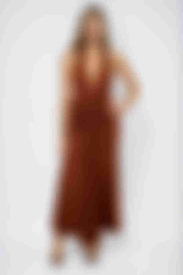Own the NIght Plunge Bodycon Maxi Dress - Brown