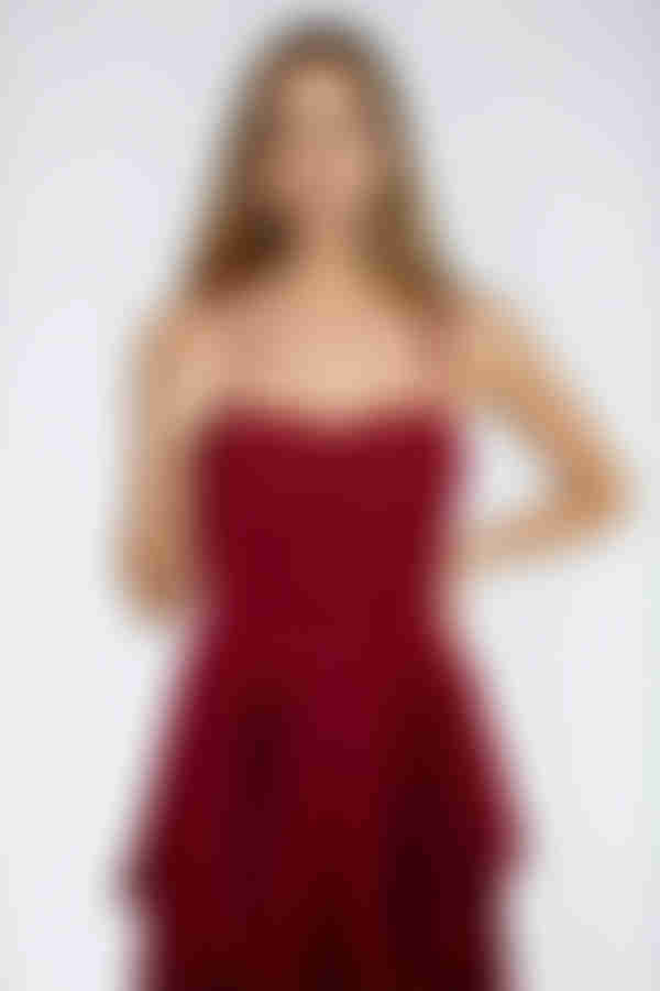 Sweet Like Honey Tiered Sweetheart Maxi Dress - Burgundy