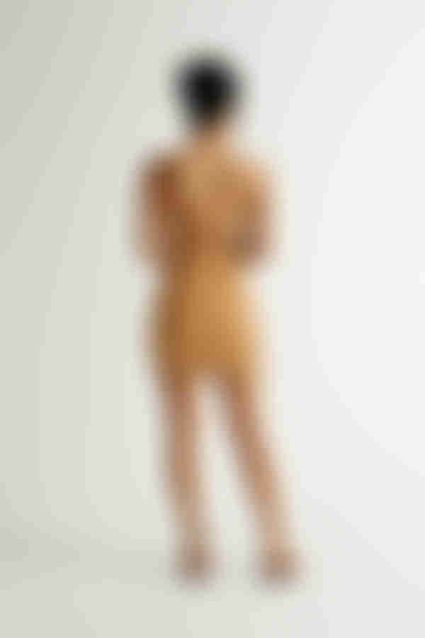 End Up Here Ribbed Open Back Mini Dress - Camel