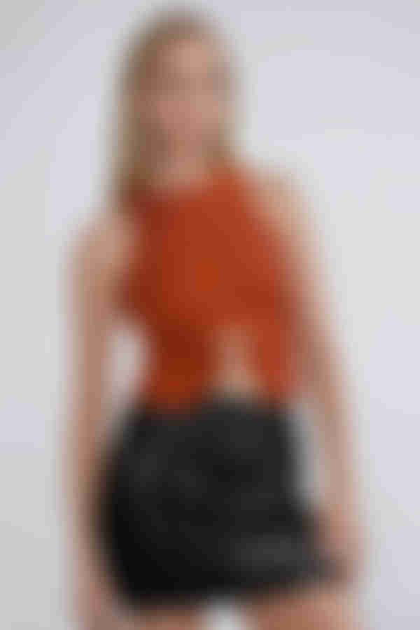 All Eyes Here Cutout Tank Top - Caramel