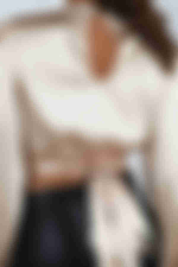 Power Luxe Satin Crop Top - Champagne