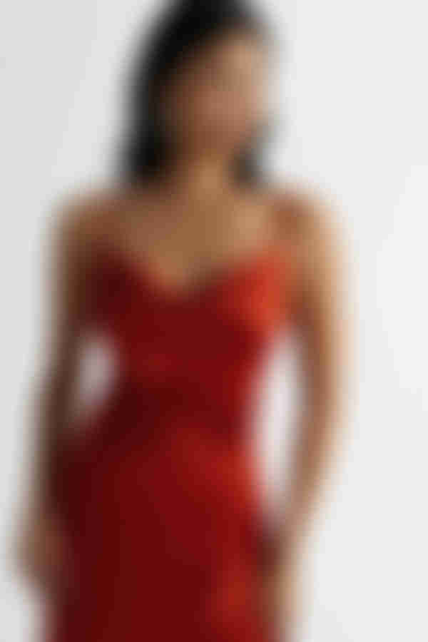 Emma Satin Cowl Neck Midi Dress - Copper