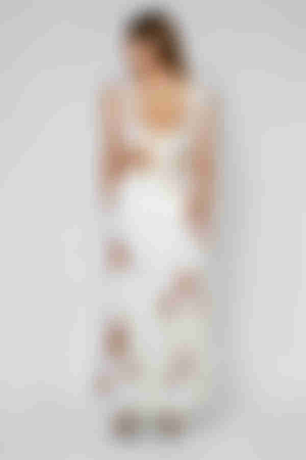 Bloom Bright Floral Tie-Back Maxi Dress - Cream Brick