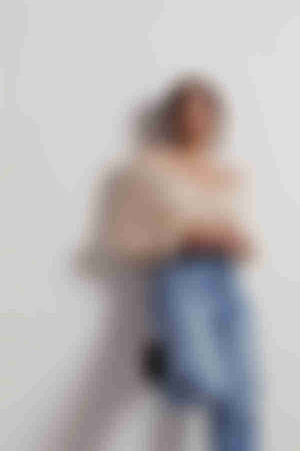 Caelan Ribbed Knit Sweater - Cream