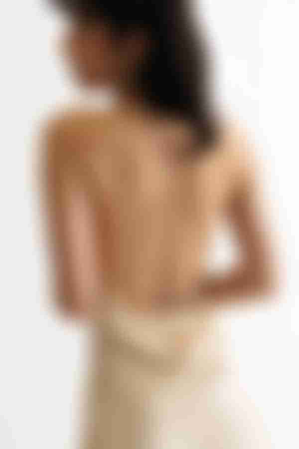 Reiya Satin Skater Mini Dress - Cream