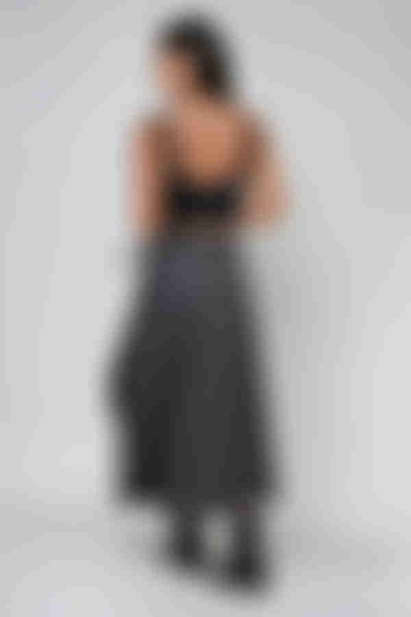 Street Poise Asymmetrical Midi Skirt - Denim