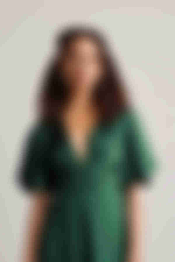 The Joy Of It Satin Surplice Maxi Dress - Emerald