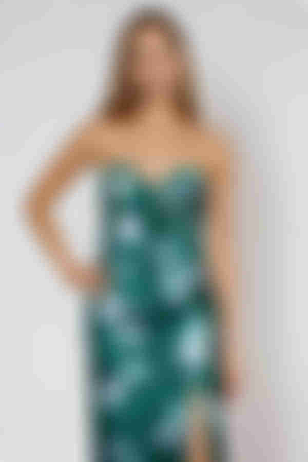 Too Glam to Care Belted Slit Maxi Dress - Emerald