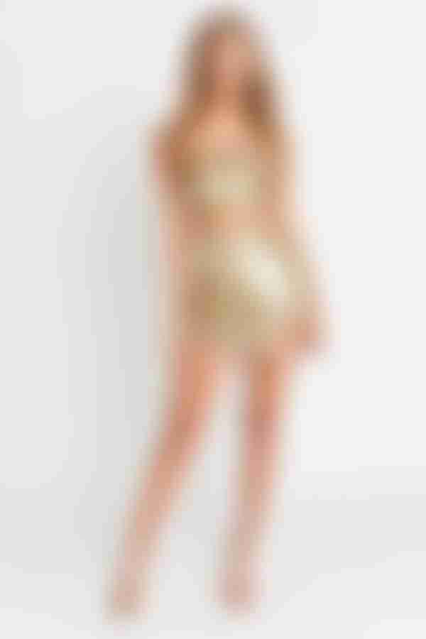 Everything and More Reversible Crop Top - Gold