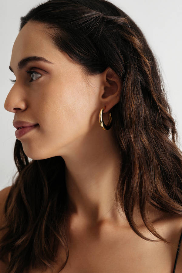 Glendora Gold Thick Hoop Earrings 22 Tobi Us 7536