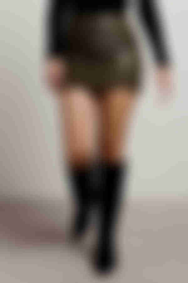 Slither Thru Snake Print Mini Skirt - Green