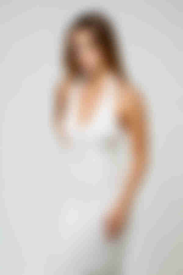 Dangerously Chic Halter Bodycon Midi Dress - Ivory