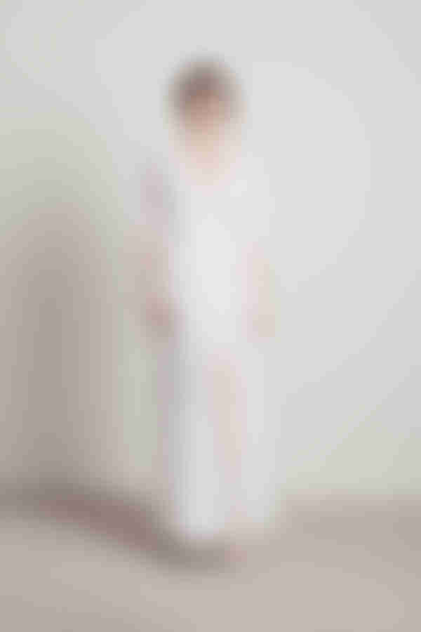 We Could Be Deep V High Slit Maxi Dress - Ivory