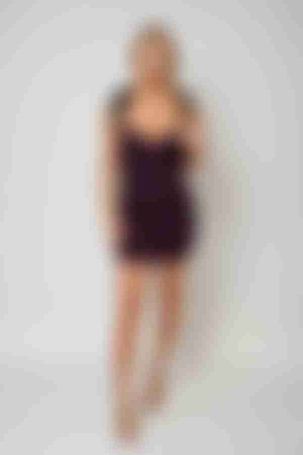 Dewy Dream Bow Tie Straps Bodycon Mini Dress - Jazz Berry