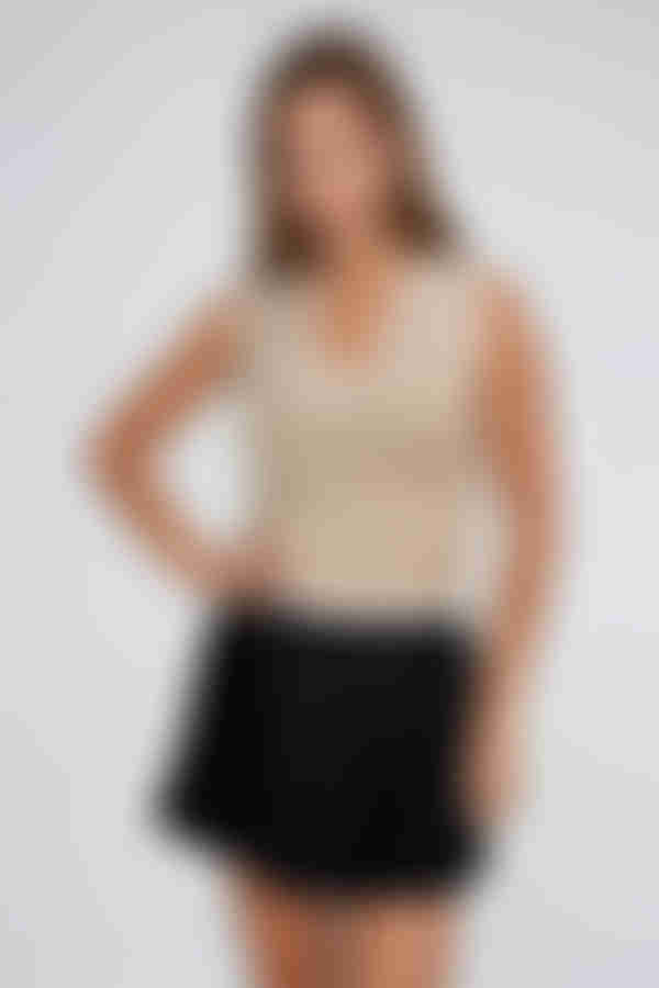 Classic Twist Cable Knit Tank Top - Khaki