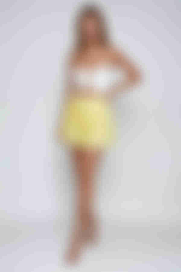 Fair Bloom Pleated Mini SKirt - Lemon