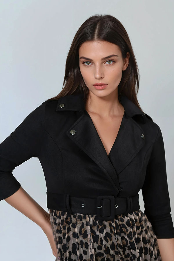 No Drama Leopard Tulle Midi Dress - Leopard