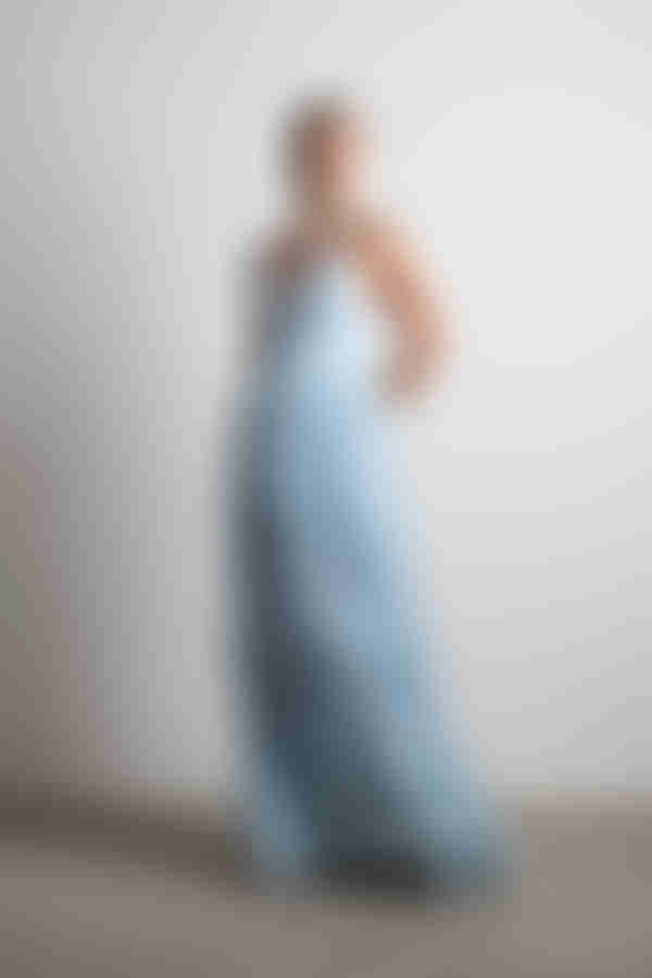 Analise Plunging Floral Maxi Dress - Light Blue