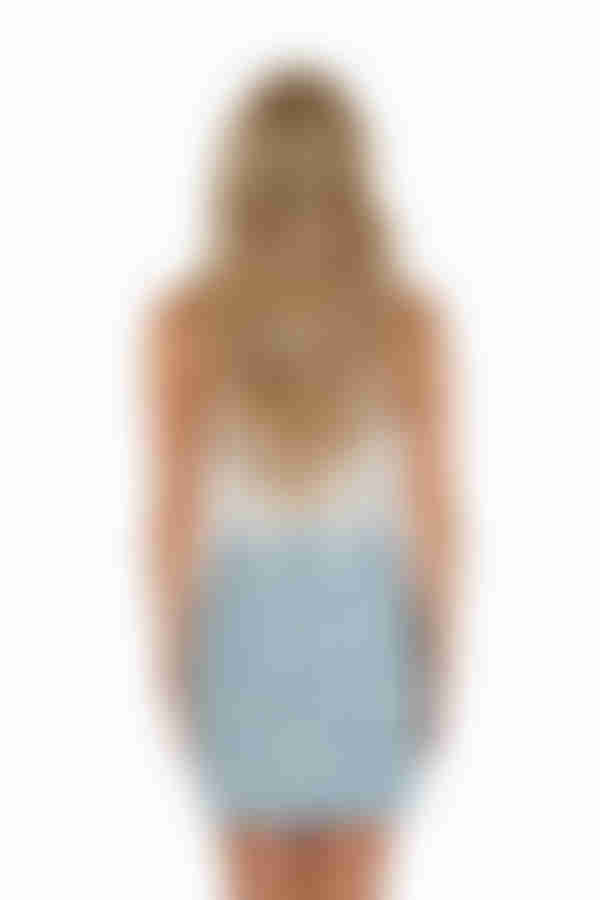 Bloom & Plume Floral Mini Skirt - Light Blue