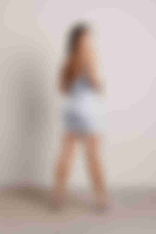 Leave It To Me Backless Bodycon Mini Dress - Light Blue