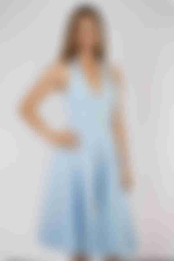 Little Spark Floral Jacquard Midi Dress - Lt Blue