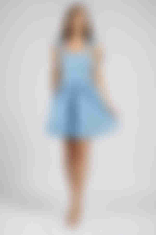 Serve Vibes Shoulder Tie Denim Mini Dress - LT Denim