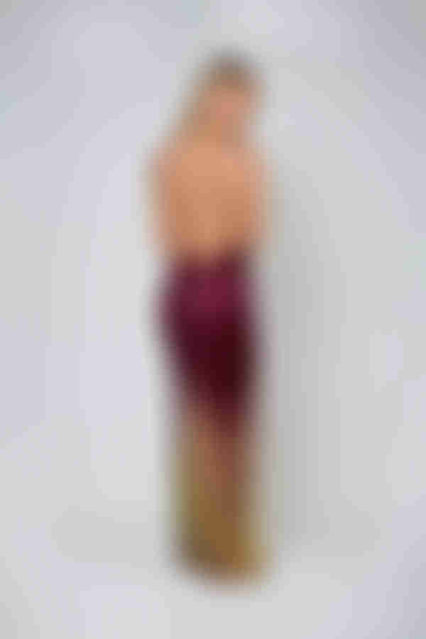 Moonlit Daze Ombré Sequin Maxi Dress - Maroon