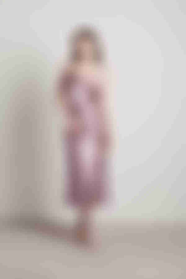 Charm Me Satin Cowl Neck Midi Dress - Mauve