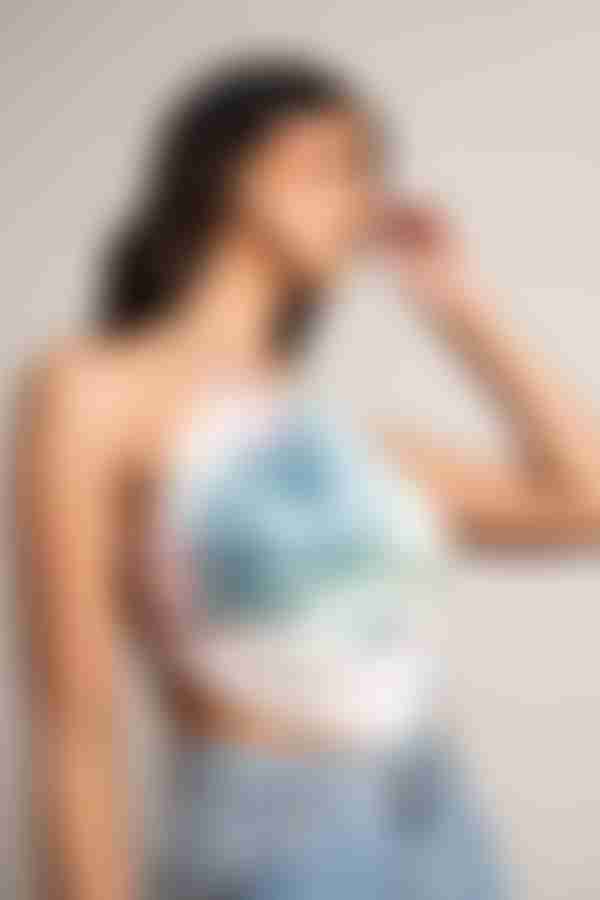 Ersa Crop Top - Mint Blue Multi