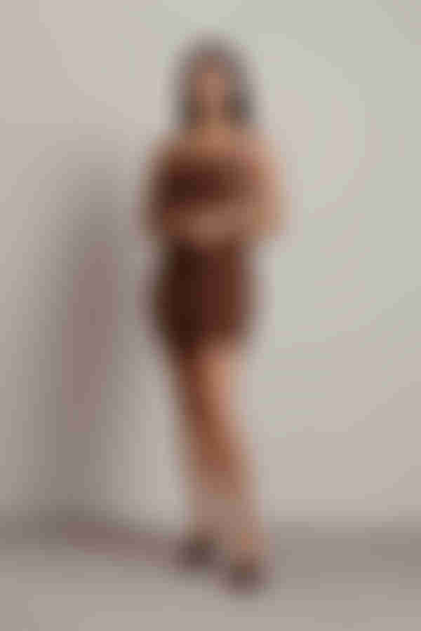 Vaea Cross Back Bodycon Mini Dress - Mocha