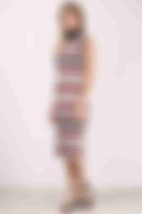 MINKPINK Straight N Narrow Knit Bodycon Midi Dress - Multi