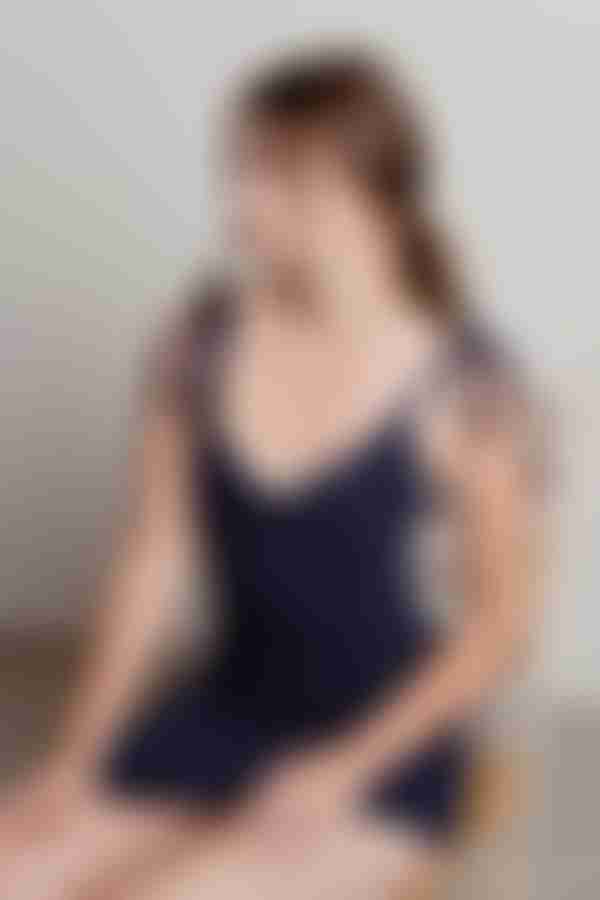 Kels Tie Strap Slit Midi Dress - Navy