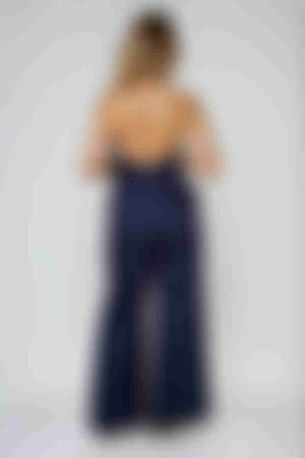 Strut & Stripe Belted Halter Jumpsuit - Navy