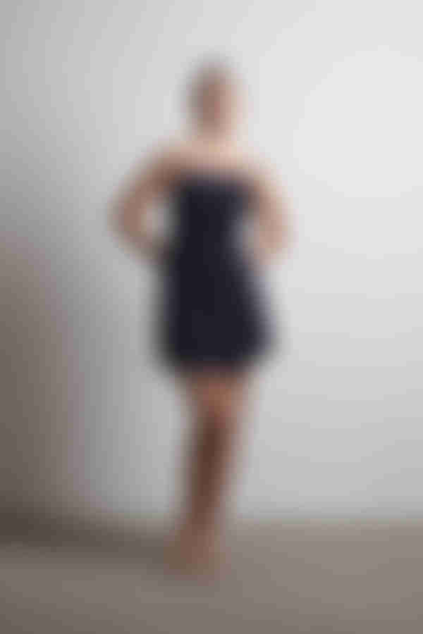 Sundaze Satin Skater Mini Dress - Navy