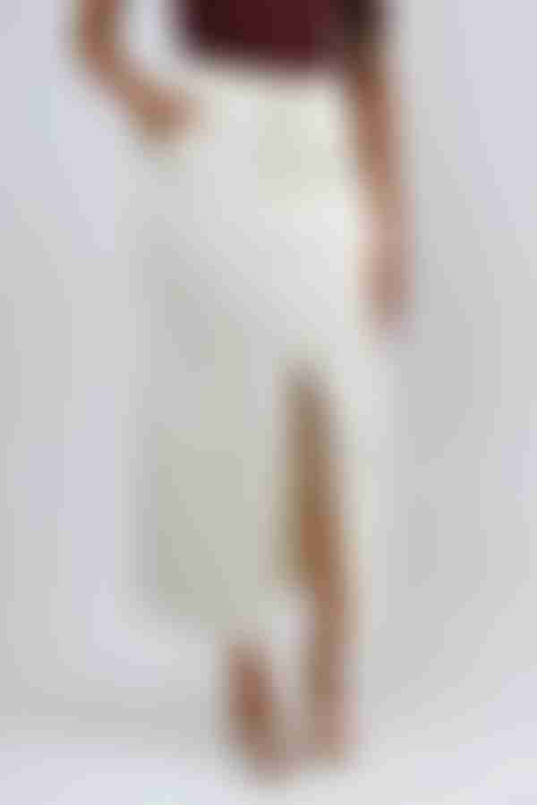 Dreamy Denim Wash Midi Skirt - Oatmeal